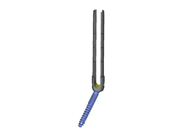 Tornillo pedicular poliaxial de brazo largo para cirugía mínimamente invasiva