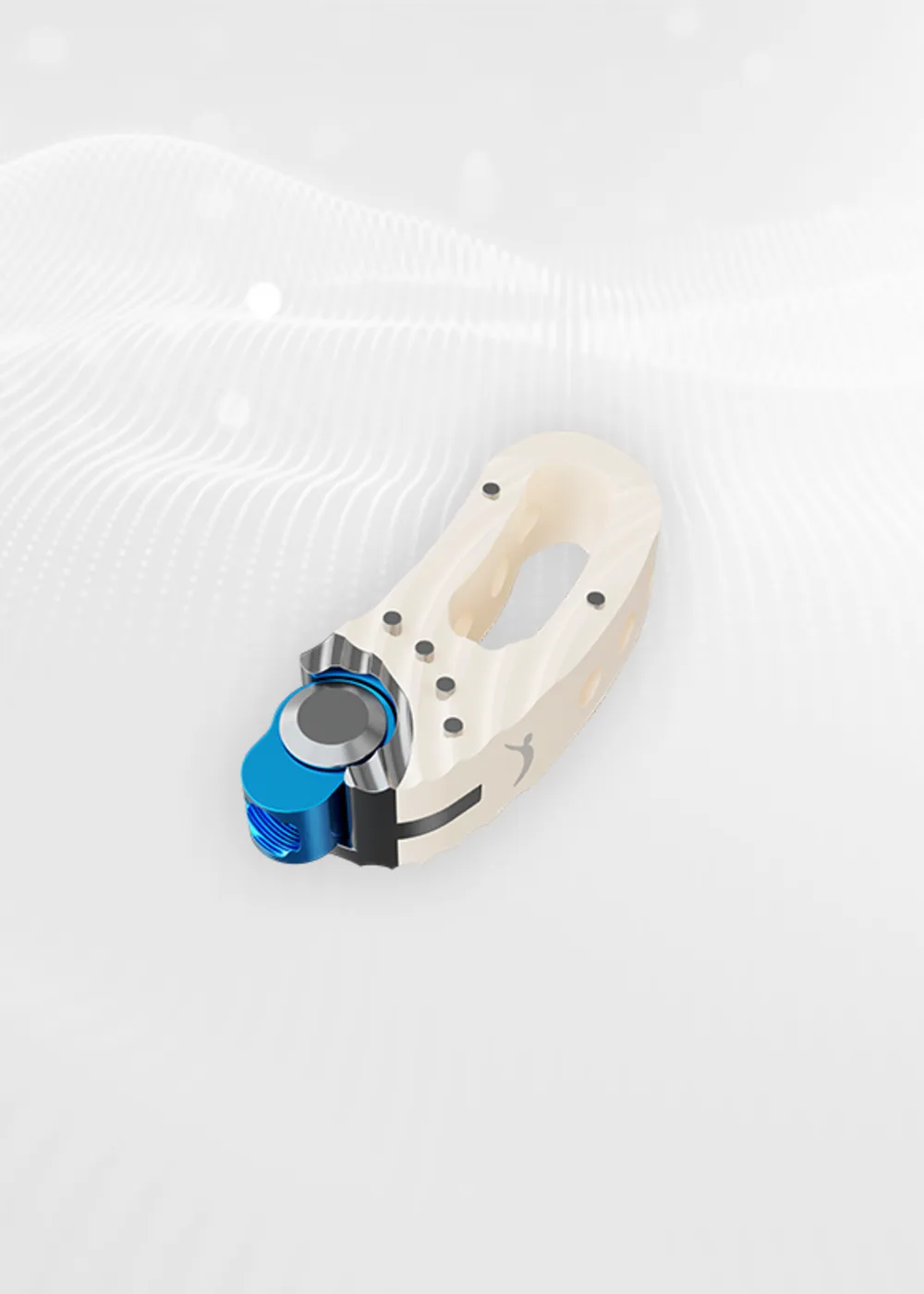PRODOLPHIN, caja TLIF de PEEK, modelo tridimensional